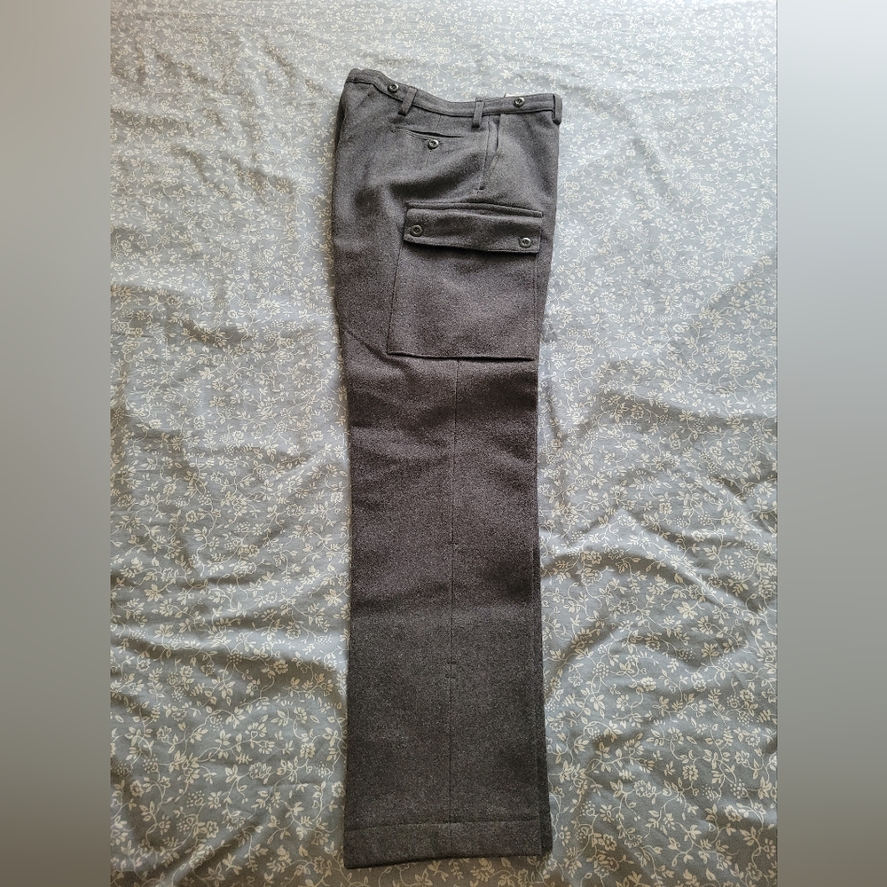 Men's Swiss Surplus Wool Cargo Pants, Grey, 32x32